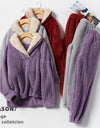 Winter Warm Velvet Purple Pajama Set for Women 100% Flannel