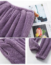 Winter Warm Velvet Purple Pajama Set for Women 100% Flannel