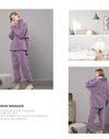 Winter Warm Velvet Purple Pajama Set for Women 100% Flannel