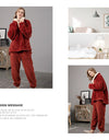 Winter Warm Velvet Purple Pajama Set for Women 100% Flannel
