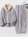 Winter Warm Velvet Purple Pajama Set for Women 100% Flannel