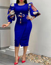 Elegant O Neck Three-Quarter High Waist Dress