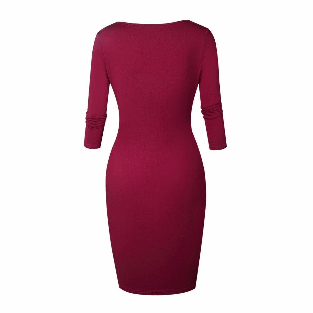 Autumn Knee-Length Women's Fashion Dress