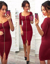 Autumn Knee-Length Women's Fashion Dress