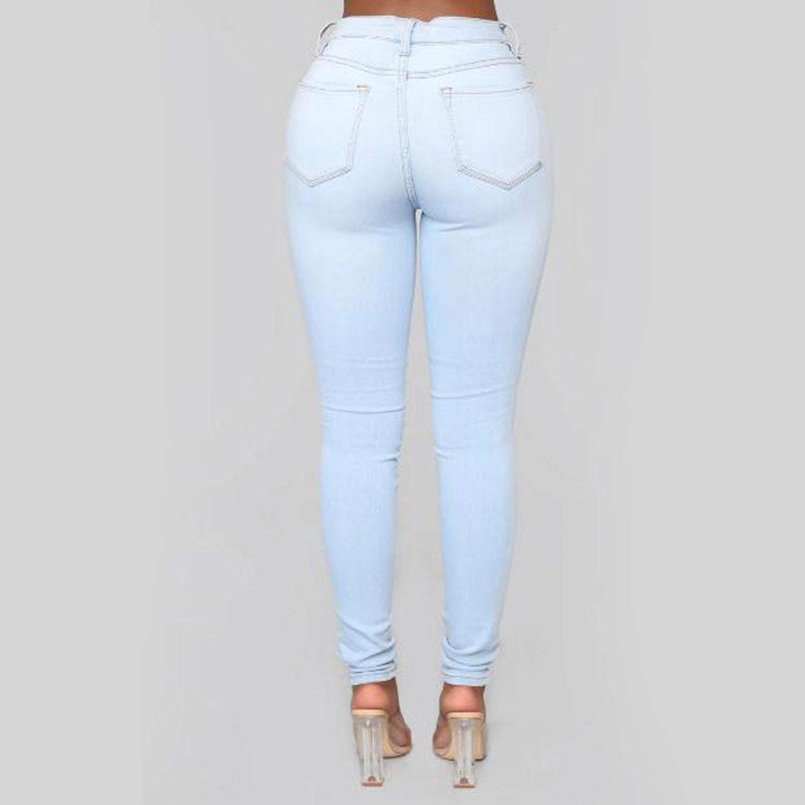 High Waist Denim Jeans With Pockets