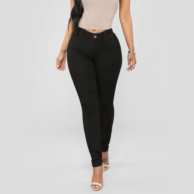 High Waist Denim Jeans With Pockets