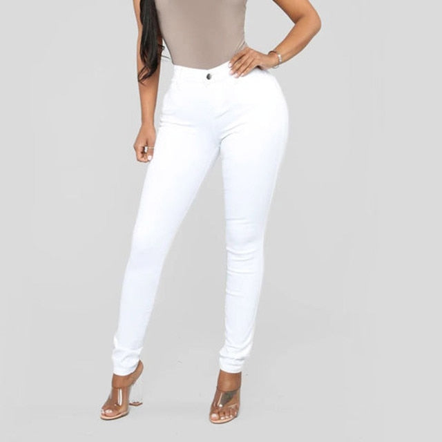 High Waist Denim Jeans With Pockets
