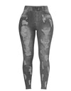 Mid-Waist Ripped Pencil Denim Jeans