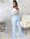Hollow Out Flare Denim Pants