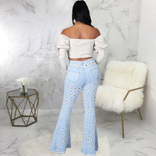 Carica l&#39;immagine nel visualizzatore di Gallery, Hollow Out Flare Denim Pants
