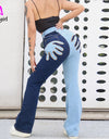High Waist Vintage Patchwork Slim Jeans