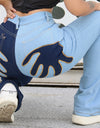 High Waist Vintage Patchwork Slim Jeans