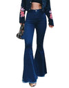 Solid Color Sexy High Waist Slim Bell-bottoms Denim Pants