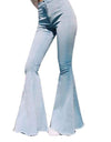 Solid Color Sexy High Waist Slim Bell-bottoms Denim Pants