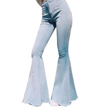 Load image into Gallery viewer, Solid Color Sexy High Waist Slim Bell-bottoms Denim Pants
