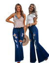 Throwback Mid-waist Urban Casual Bell Bottom Jeans