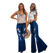 Load image into Gallery viewer, Throwback Mid-waist Urban Casual Bell Bottom Jeans
