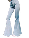 Solid Color Sexy High Waist Slim Bell-bottoms Denim Pants