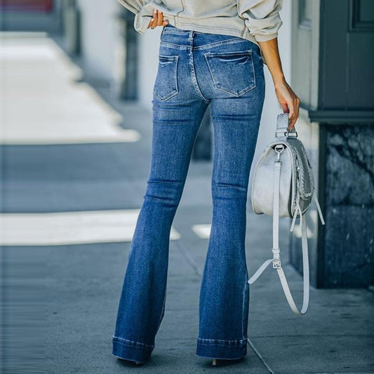 High Street Women's Denim Jeans Pants With Pockets