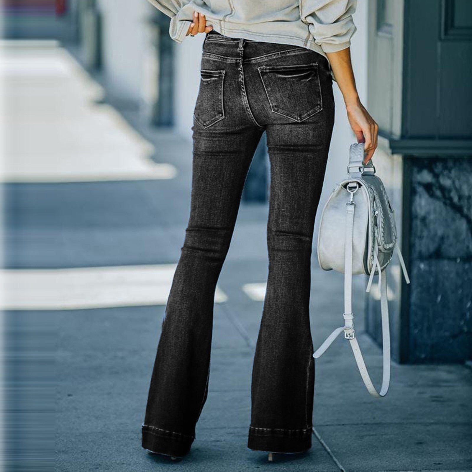 High Street Women's Denim Jeans Pants With Pockets