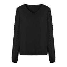 Load image into Gallery viewer, Lantern Sleeve V Neck Chiffon Blouse
