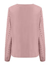 Lantern Sleeve V Neck Chiffon Blouse