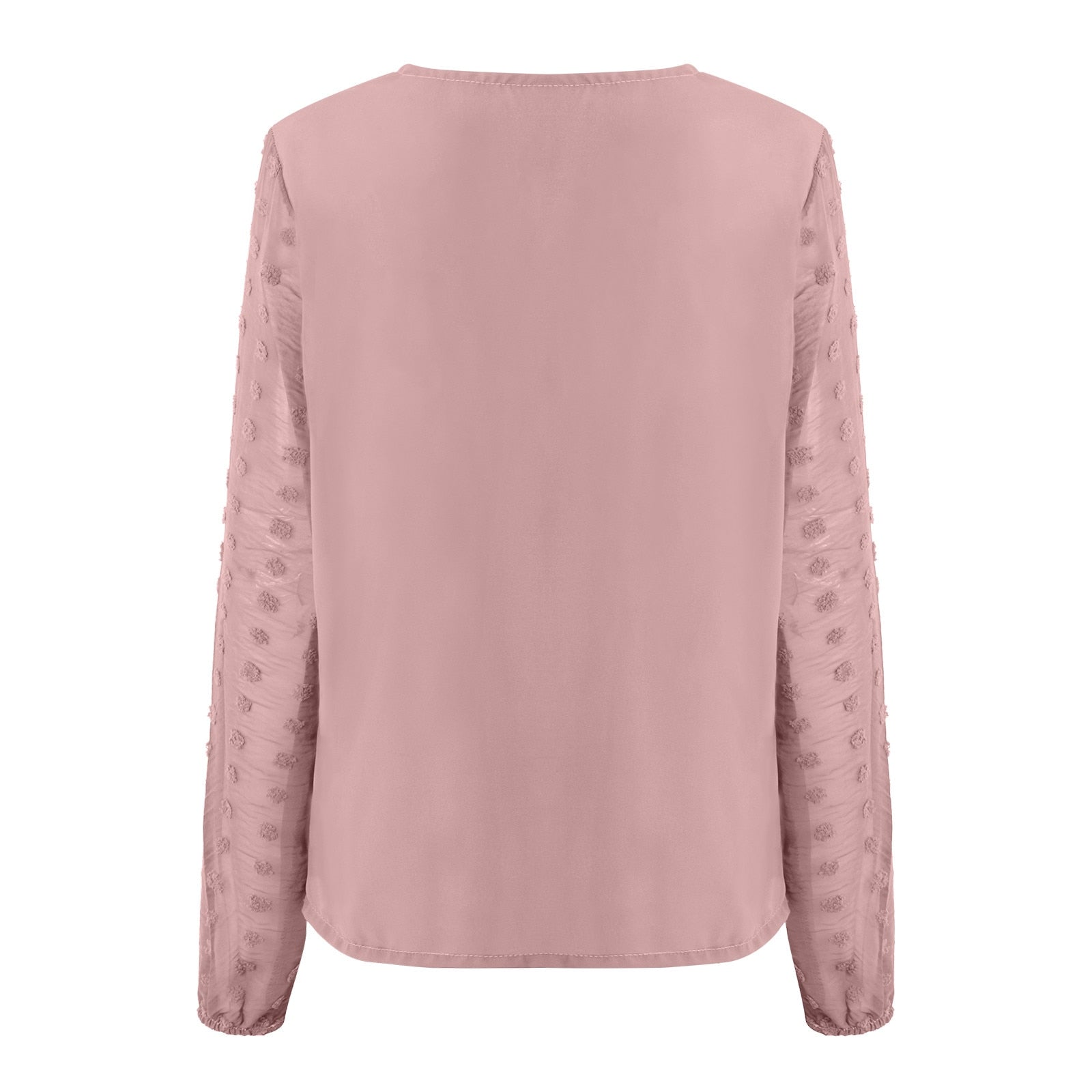 Lantern Sleeve V Neck Chiffon Blouse