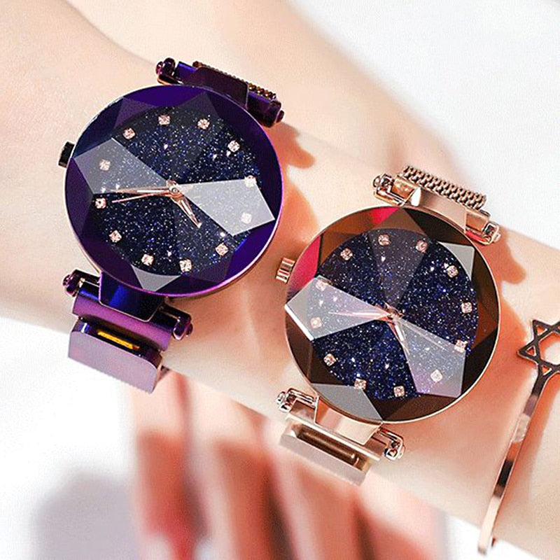 Ladies Magnetic Starry Sky Clock Luxury Wristwatches