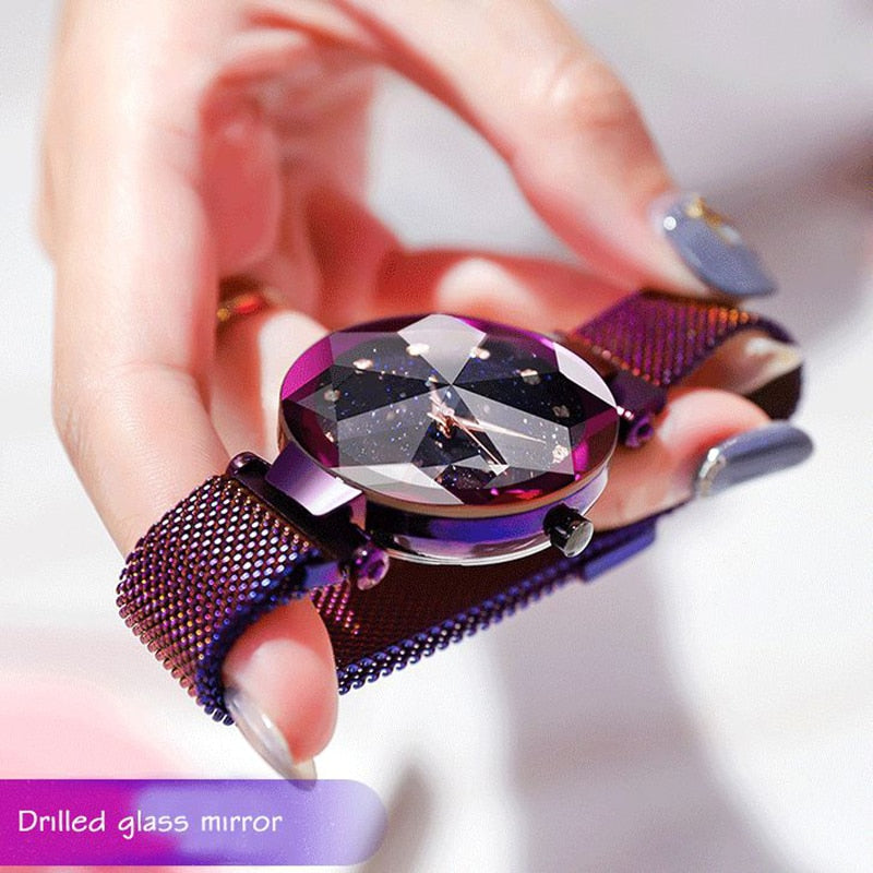 Ladies Magnetic Starry Sky Clock Luxury Wristwatches