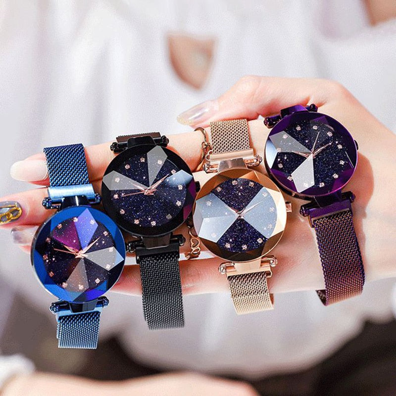 Ladies Magnetic Starry Sky Clock Luxury Wristwatches