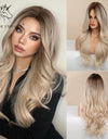 Long, Wavy Natural Synthetic Wig Ombre, Blonde & Brown
