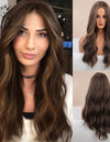 Long, Wavy Natural Synthetic Wig Ombre, Blonde & Brown