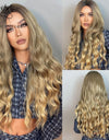 Long, Wavy Natural Synthetic Wig Ombre, Blonde & Brown
