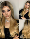 Long, Wavy Natural Synthetic Wig Ombre, Blonde & Brown