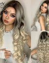 Long, Wavy Natural Synthetic Wig Ombre, Blonde & Brown