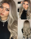 Long, Wavy Natural Synthetic Wig Ombre, Blonde & Brown