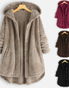 S-5XL Warm Winter Fleece Button Hooded Overcoat