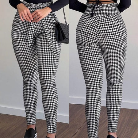 High Waist Lace-up Tights With Sashes