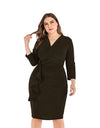 Elegant V-Neck Plus Size Party Dress
