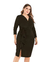 Elegant V-Neck Plus Size Party Dress