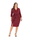 Elegant V-Neck Plus Size Party Dress