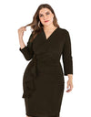 Elegant V-Neck Plus Size Party Dress