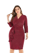 Load image into Gallery viewer, Elegant V-Neck Plus Size Party Dress
