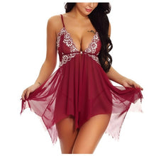 Load image into Gallery viewer, Transparent Lace Floral Sleepwear Nightie
