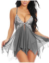 Transparent Lace Floral Sleepwear Nightie