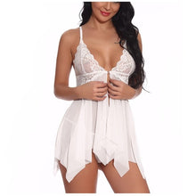 Load image into Gallery viewer, Transparent Lace Floral Sleepwear Nightie
