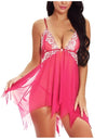 Transparent Lace Floral Sleepwear Nightie