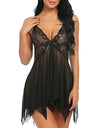 Transparent Lace Floral Sleepwear Nightie