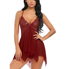 Load image into Gallery viewer, Transparent Lace Floral Sleepwear Nightie
