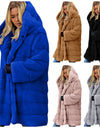 Warm Thick Hooded Pure Color Faux-Fur Coat